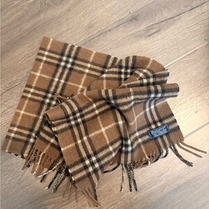 Burberry Brown Plaid 100% Cashmere Scarf